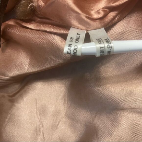 PATCHWORK RABBIT FUR VEST shades of Brown & Leopard print MADE IN HONG KONG SZM - Picture 12 of 16